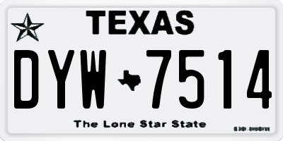 TX license plate DYW7514