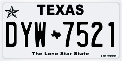 TX license plate DYW7521