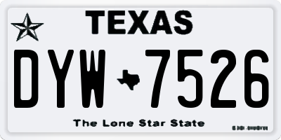 TX license plate DYW7526