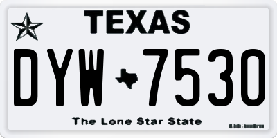 TX license plate DYW7530