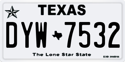 TX license plate DYW7532