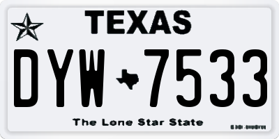 TX license plate DYW7533