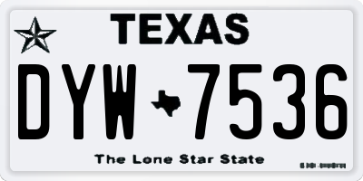 TX license plate DYW7536