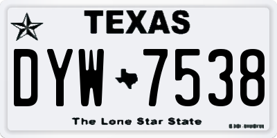 TX license plate DYW7538