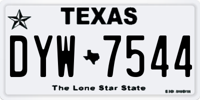 TX license plate DYW7544