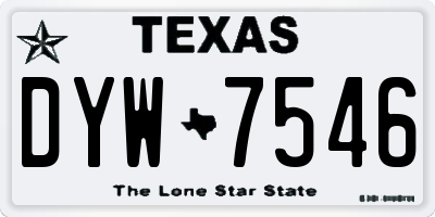 TX license plate DYW7546