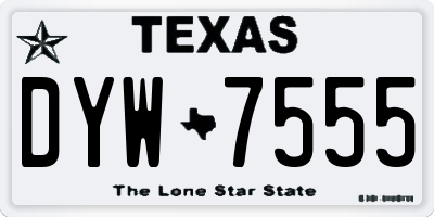 TX license plate DYW7555