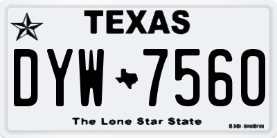 TX license plate DYW7560