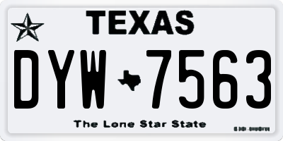 TX license plate DYW7563