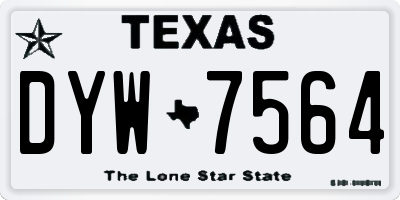 TX license plate DYW7564