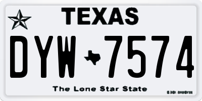 TX license plate DYW7574