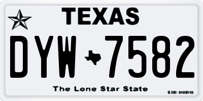TX license plate DYW7582
