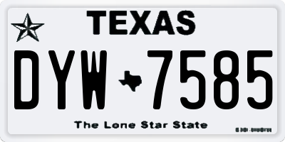 TX license plate DYW7585