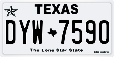 TX license plate DYW7590