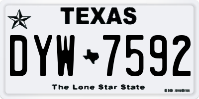 TX license plate DYW7592