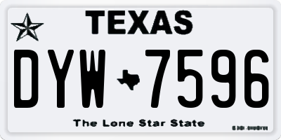 TX license plate DYW7596