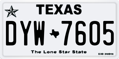 TX license plate DYW7605