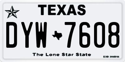 TX license plate DYW7608