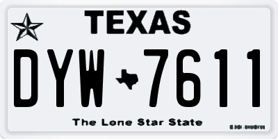 TX license plate DYW7611