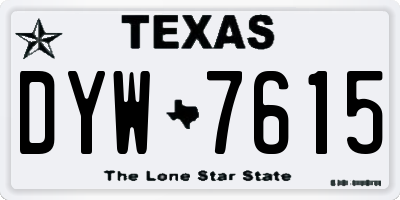 TX license plate DYW7615