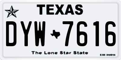 TX license plate DYW7616