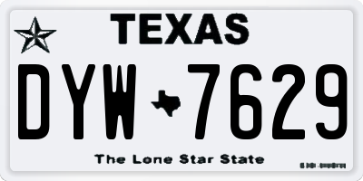 TX license plate DYW7629