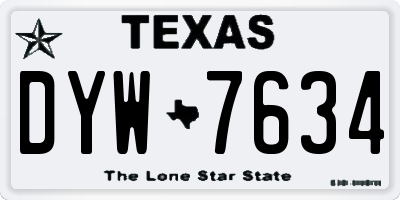 TX license plate DYW7634
