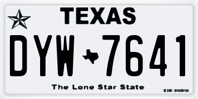 TX license plate DYW7641