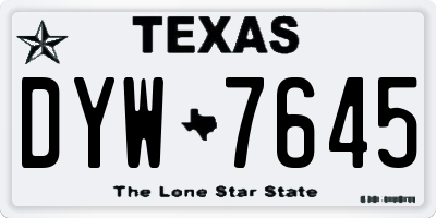 TX license plate DYW7645