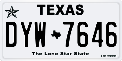 TX license plate DYW7646