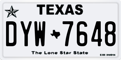 TX license plate DYW7648