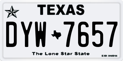 TX license plate DYW7657