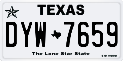 TX license plate DYW7659