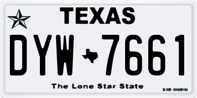 TX license plate DYW7661