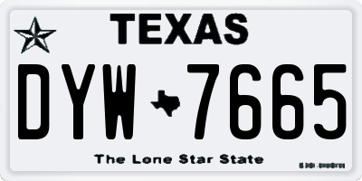 TX license plate DYW7665