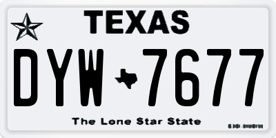 TX license plate DYW7677