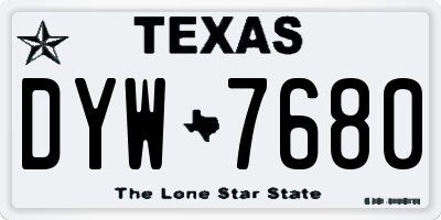 TX license plate DYW7680