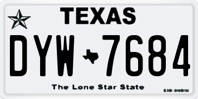 TX license plate DYW7684