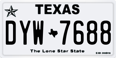 TX license plate DYW7688
