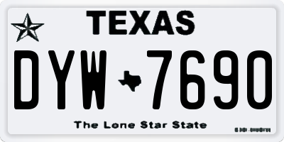 TX license plate DYW7690