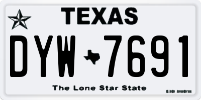 TX license plate DYW7691
