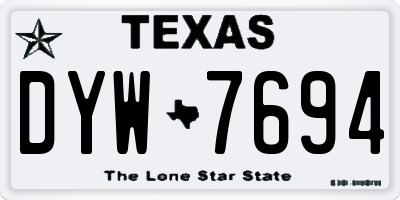 TX license plate DYW7694