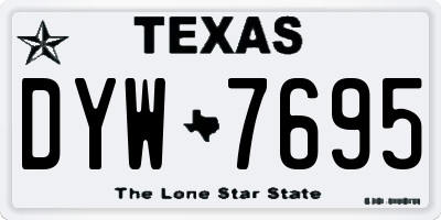 TX license plate DYW7695
