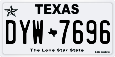 TX license plate DYW7696
