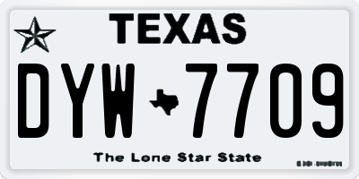 TX license plate DYW7709