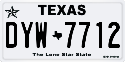 TX license plate DYW7712