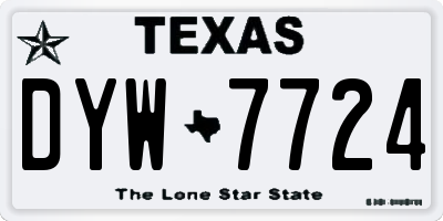 TX license plate DYW7724