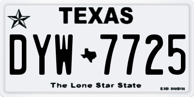 TX license plate DYW7725