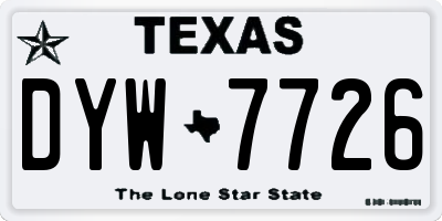 TX license plate DYW7726