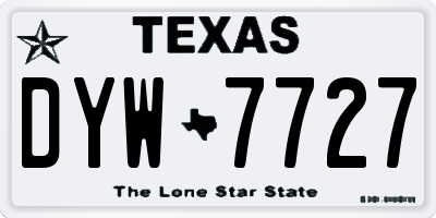 TX license plate DYW7727